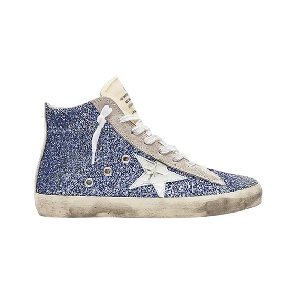 Golden Goose blue glitter Francy high-top sneakers - Picture 2 of 12